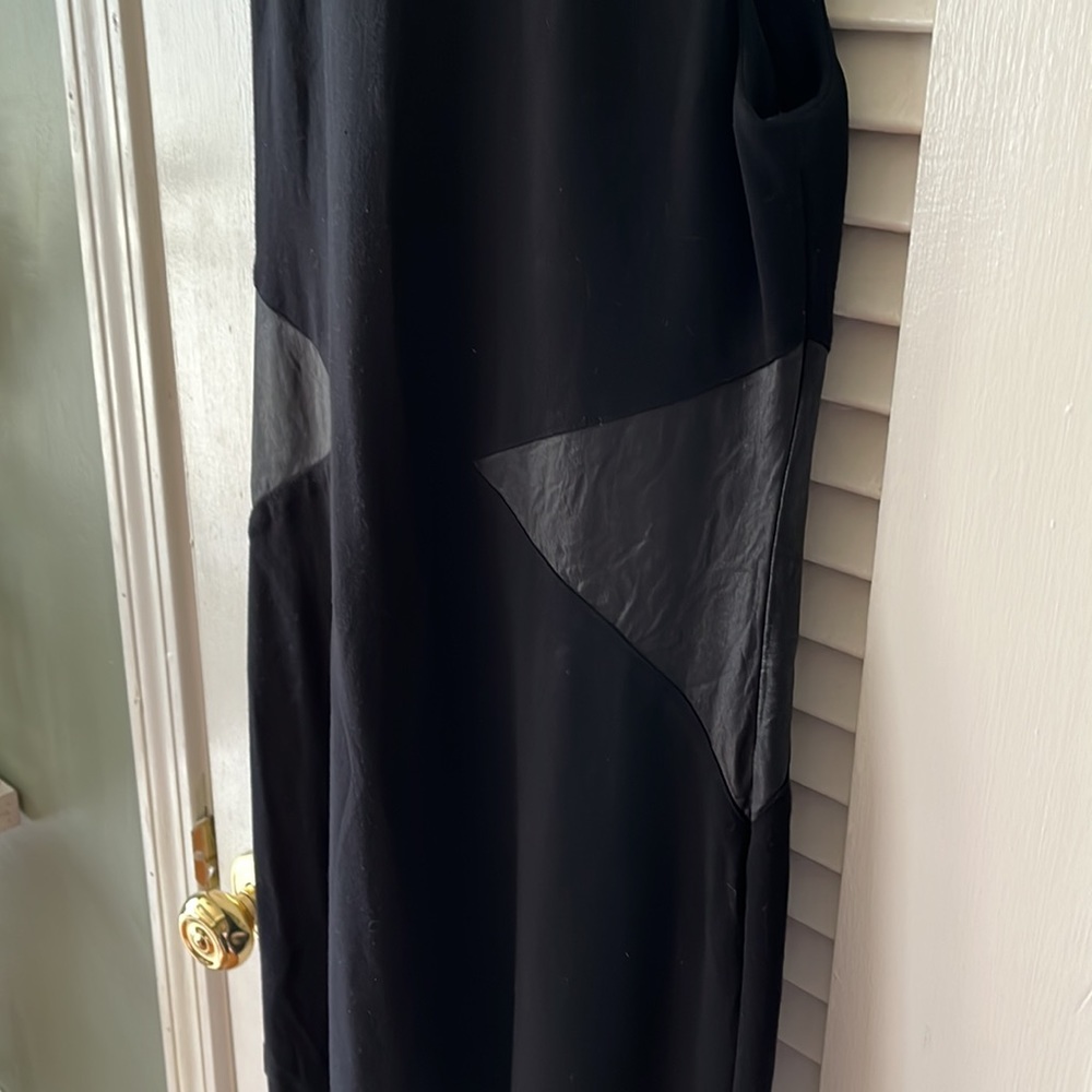 Alice + Olivia Black Sheath Dress with leather detail - M